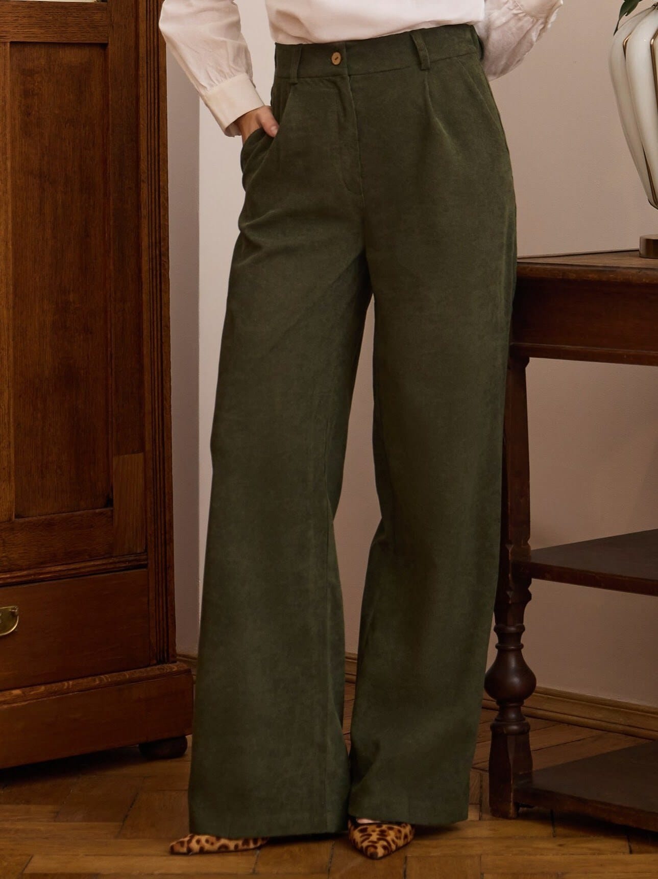 Брюки палаццо вельветовые. Фото 1