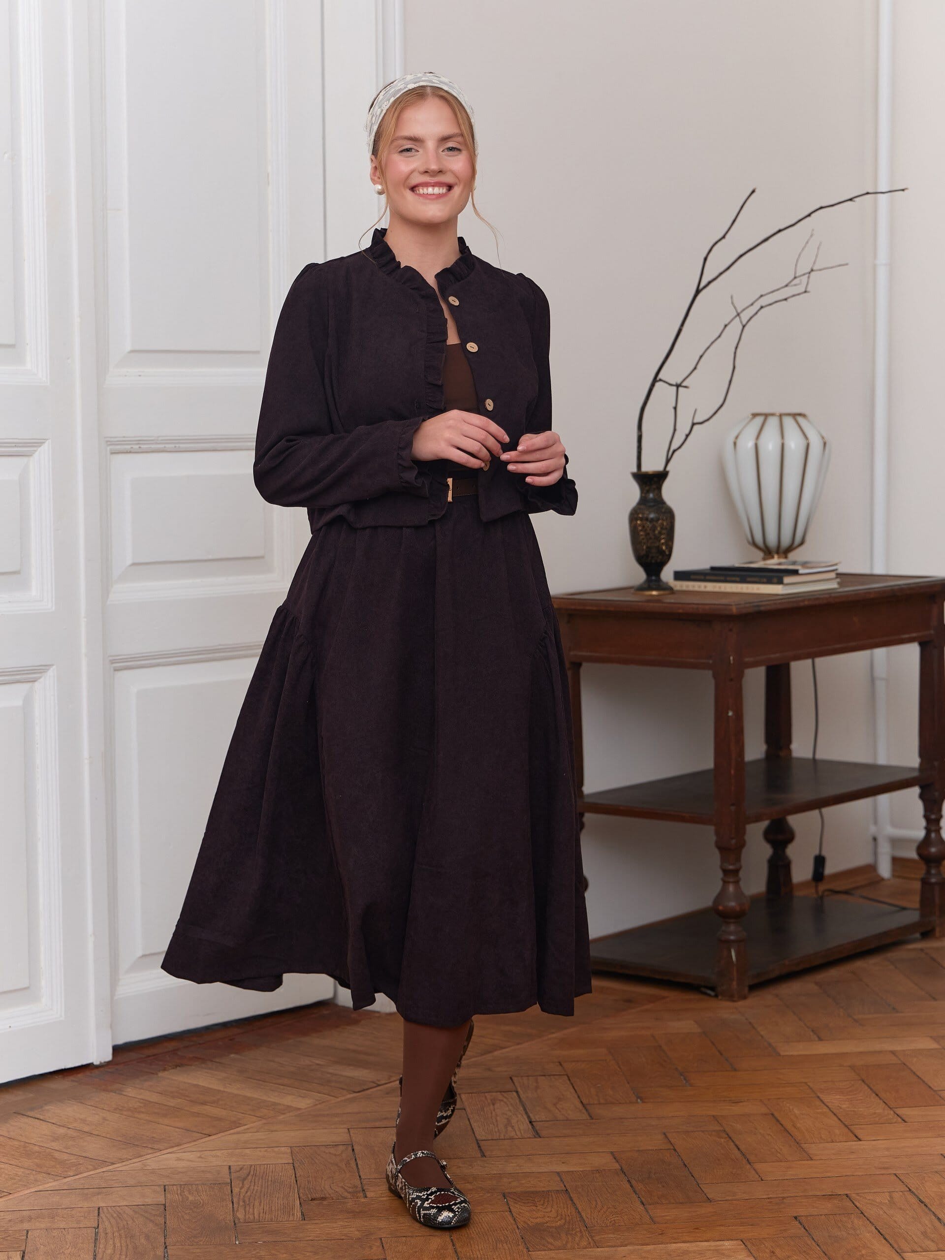 Юбка бохо вельветовая миди. Фото 1