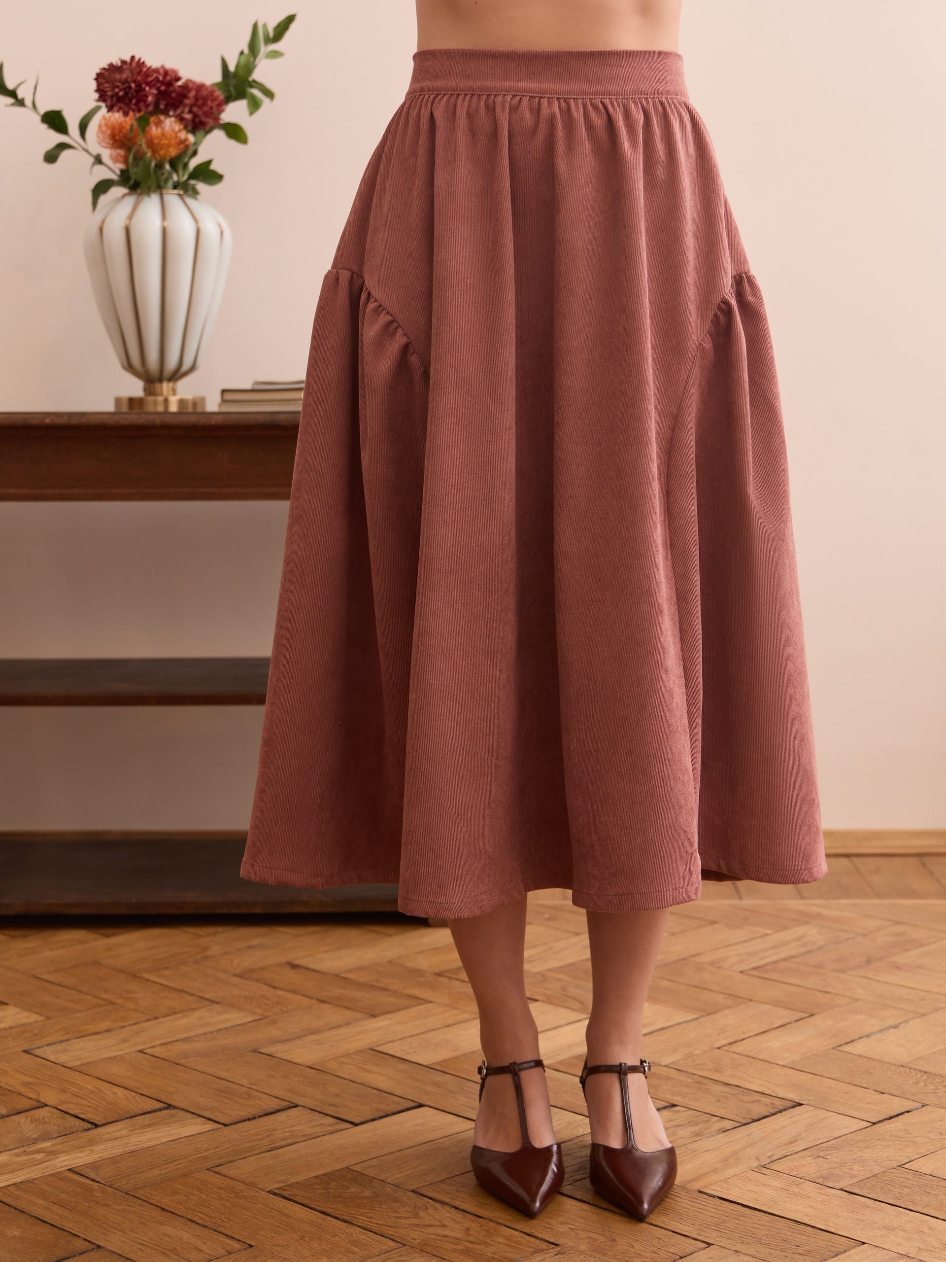 Юбка бохо вельветовая миди. Фото 1