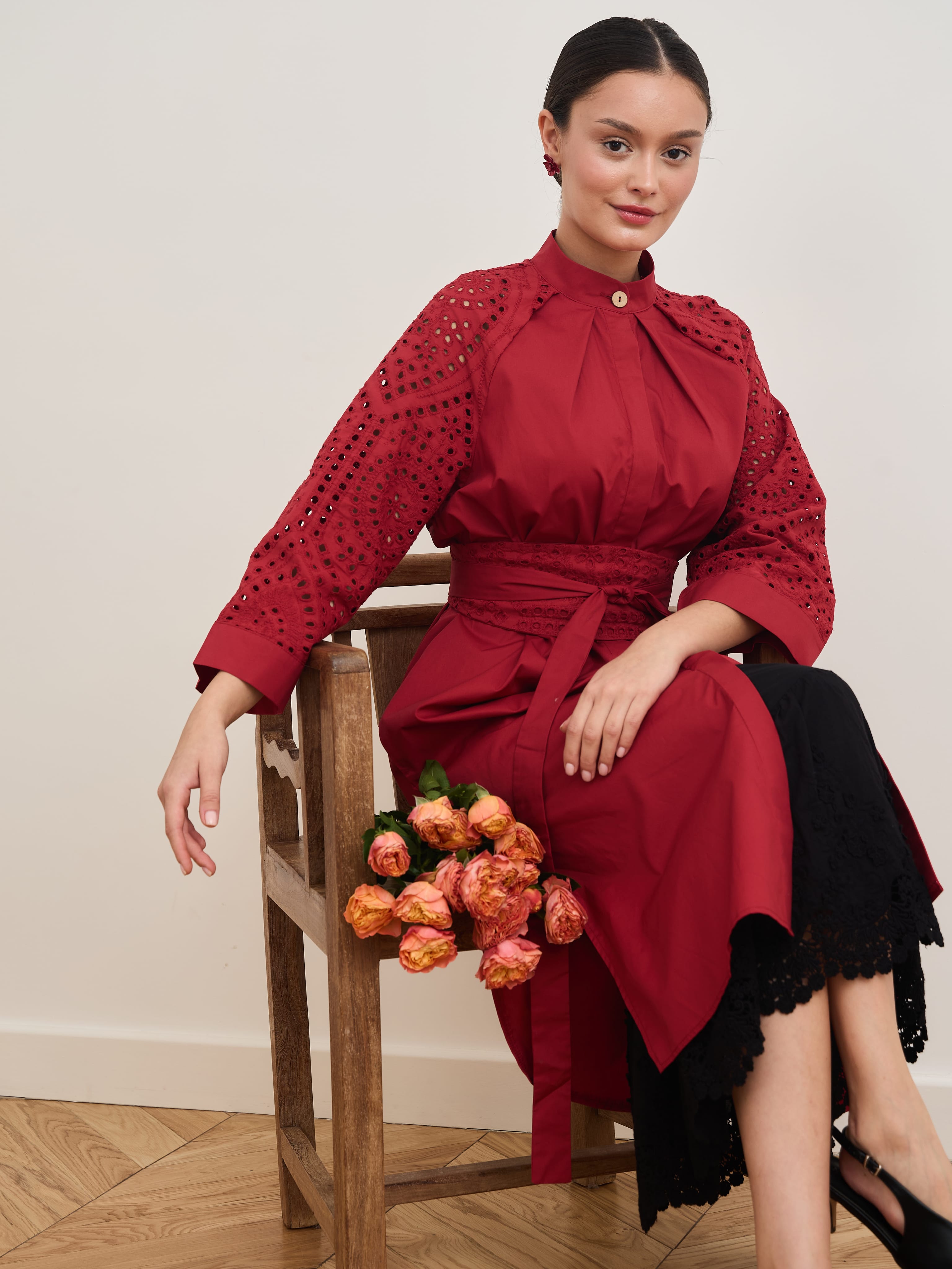 Платье кимоно ажурное